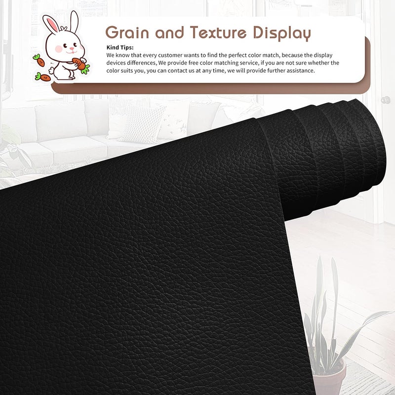 KING MOUNTAIN Leather Repair Patch,16 x 60 Inches self Adhesive Leather Repair Tape for Damaged Leather Furniture, Sofa Seating,Car Seats, Leather Goods(Black) - Image 2